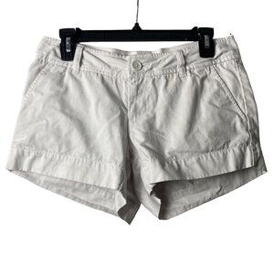 ThunderBay Apparel Shorts Women Sz 4 White 100% Cotton Mid Rise  3" Dragonfly